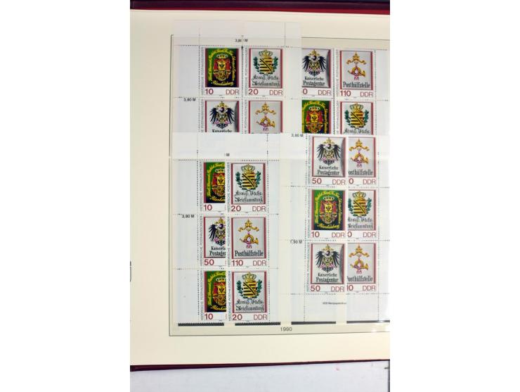 1953/90, überkomplette postfrische Zusammendruck-Sammlung, dabei auch aus Blocks und Kleinbogen ab Marx gezähnt und geschnitt