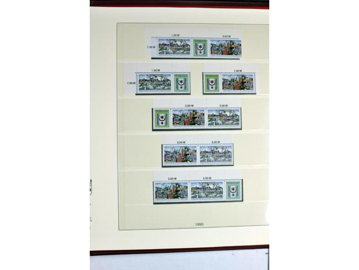 1953/90, überkomplette postfrische Zusammendruck-Sammlung, dabei auch aus Blocks und Kleinbogen ab Marx gezähnt und geschnitt