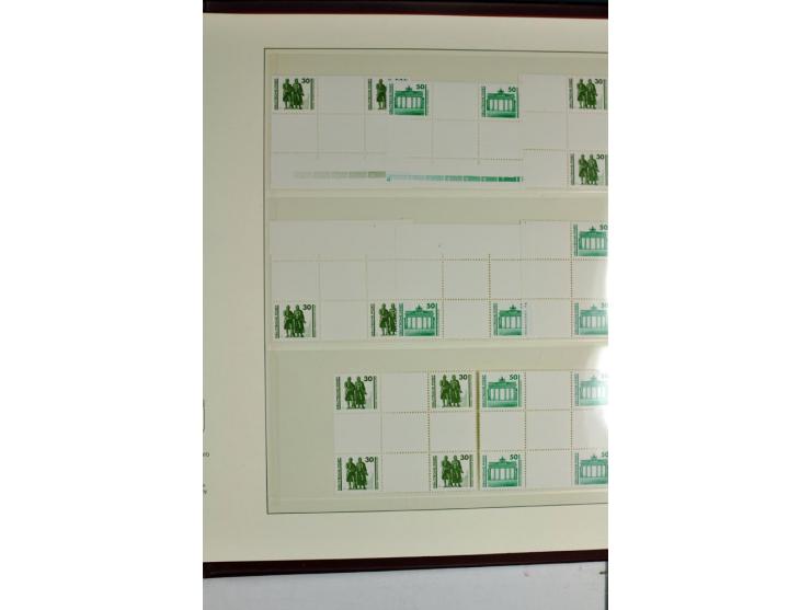 1953/90, überkomplette postfrische Zusammendruck-Sammlung, dabei auch aus Blocks und Kleinbogen ab Marx gezähnt und geschnitt