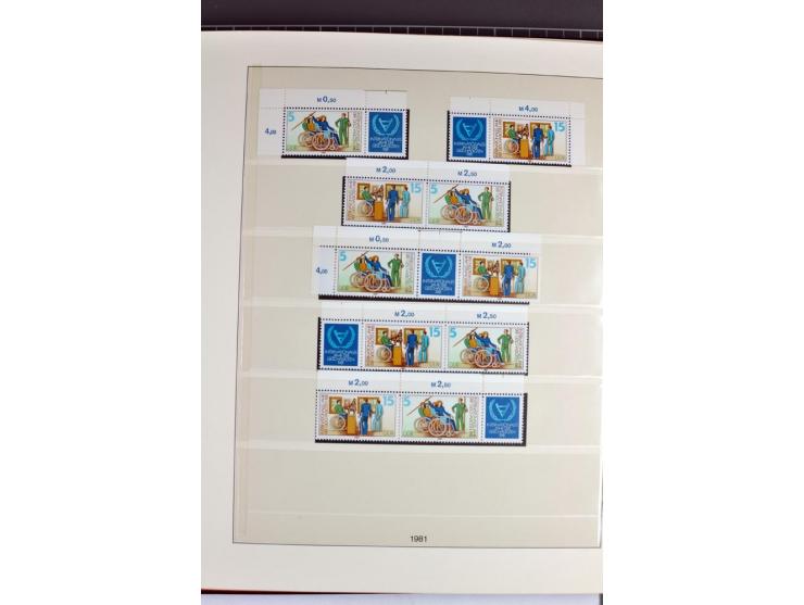 1953/90, überkomplette postfrische Zusammendruck-Sammlung, dabei auch aus Blocks und Kleinbogen ab Marx gezähnt und geschnitt
