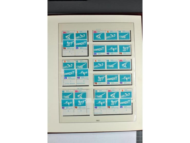 1953/90, überkomplette postfrische Zusammendruck-Sammlung, dabei auch aus Blocks und Kleinbogen ab Marx gezähnt und geschnitt