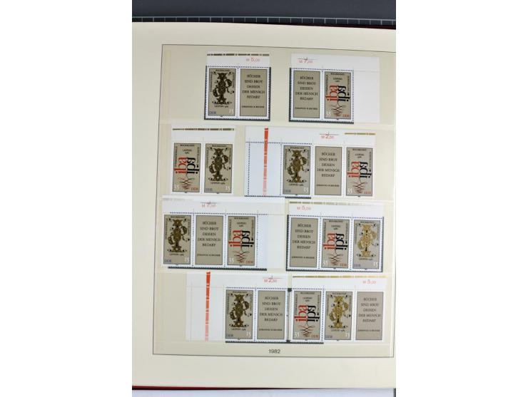 1953/90, überkomplette postfrische Zusammendruck-Sammlung, dabei auch aus Blocks und Kleinbogen ab Marx gezähnt und geschnitt