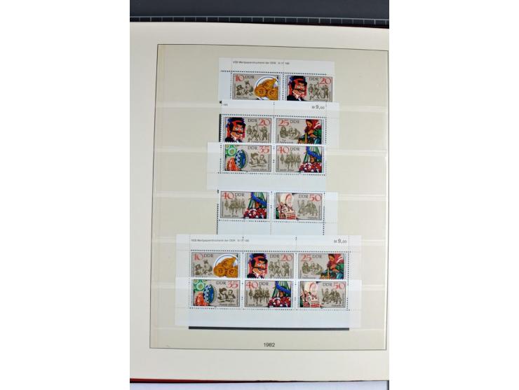 1953/90, überkomplette postfrische Zusammendruck-Sammlung, dabei auch aus Blocks und Kleinbogen ab Marx gezähnt und geschnitt