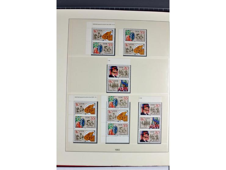 1953/90, überkomplette postfrische Zusammendruck-Sammlung, dabei auch aus Blocks und Kleinbogen ab Marx gezähnt und geschnitt