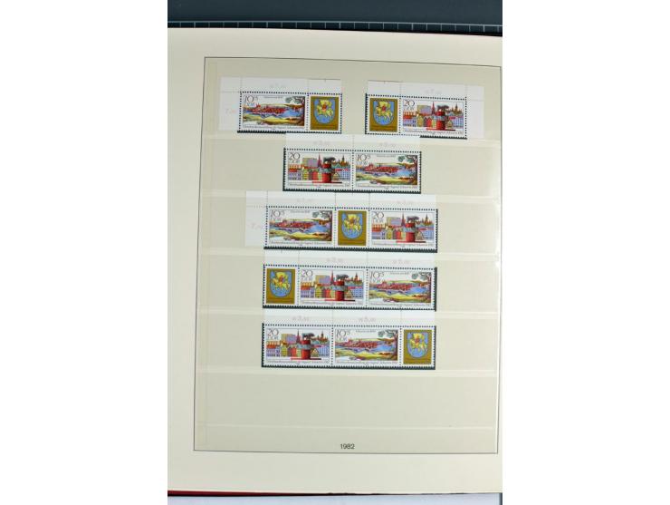 1953/90, überkomplette postfrische Zusammendruck-Sammlung, dabei auch aus Blocks und Kleinbogen ab Marx gezähnt und geschnitt