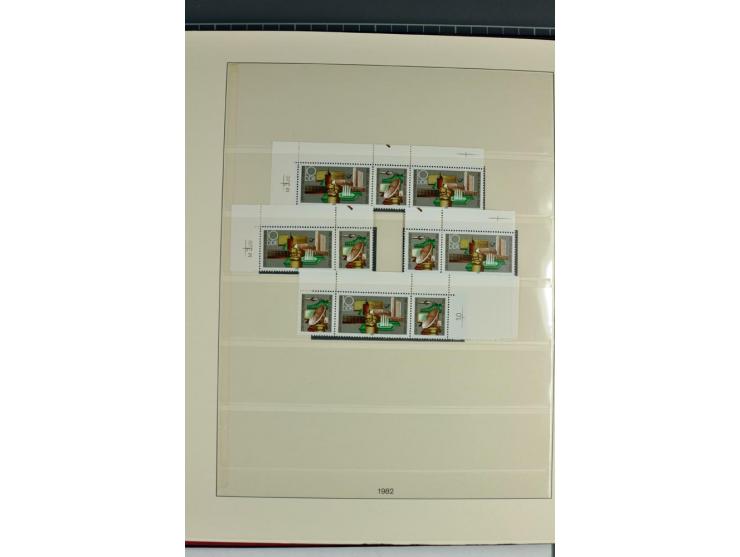 1953/90, überkomplette postfrische Zusammendruck-Sammlung, dabei auch aus Blocks und Kleinbogen ab Marx gezähnt und geschnitt
