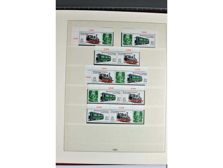 1953/90, überkomplette postfrische Zusammendruck-Sammlung, dabei auch aus Blocks und Kleinbogen ab Marx gezähnt und geschnitt
