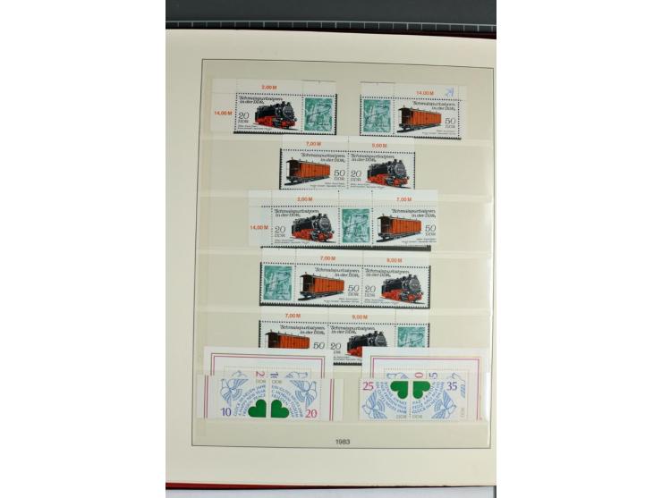 1953/90, überkomplette postfrische Zusammendruck-Sammlung, dabei auch aus Blocks und Kleinbogen ab Marx gezähnt und geschnitt