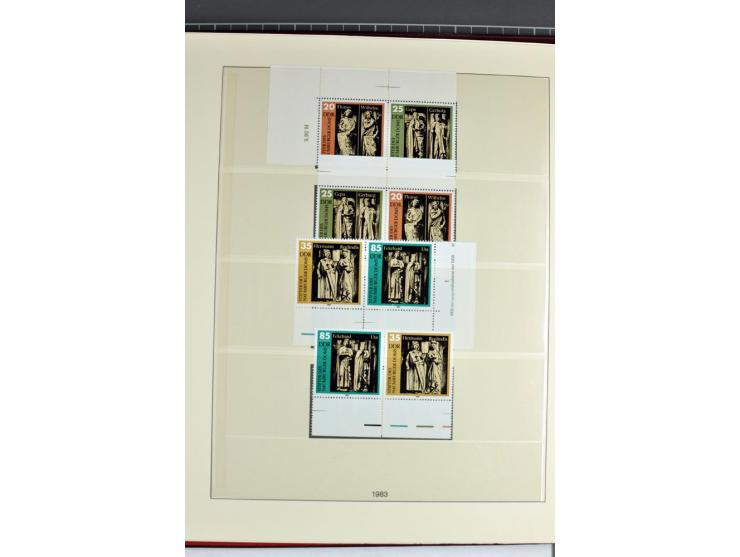 1953/90, überkomplette postfrische Zusammendruck-Sammlung, dabei auch aus Blocks und Kleinbogen ab Marx gezähnt und geschnitt