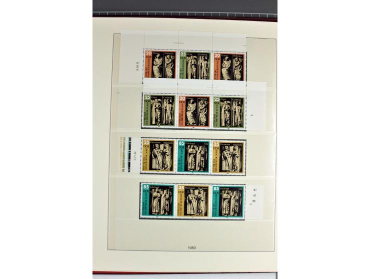 1953/90, überkomplette postfrische Zusammendruck-Sammlung, dabei auch aus Blocks und Kleinbogen ab Marx gezähnt und geschnitt