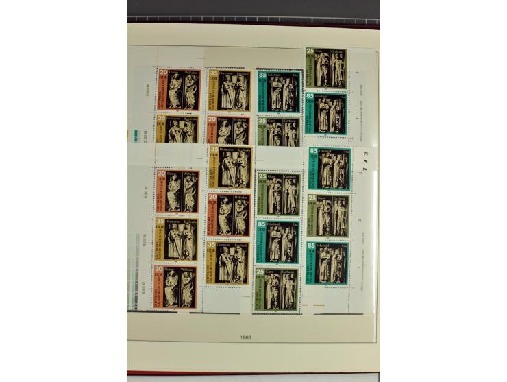 1953/90, überkomplette postfrische Zusammendruck-Sammlung, dabei auch aus Blocks und Kleinbogen ab Marx gezähnt und geschnitt