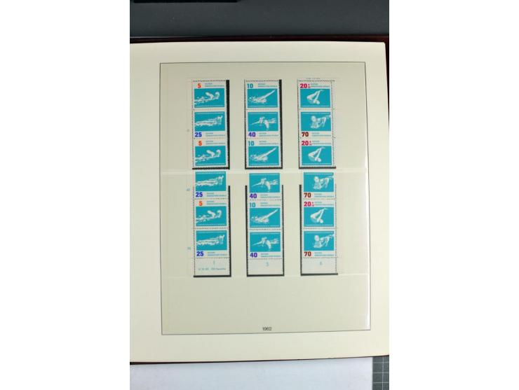 1953/90, überkomplette postfrische Zusammendruck-Sammlung, dabei auch aus Blocks und Kleinbogen ab Marx gezähnt und geschnitt