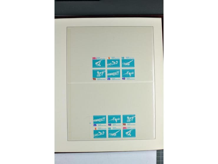 1953/90, überkomplette postfrische Zusammendruck-Sammlung, dabei auch aus Blocks und Kleinbogen ab Marx gezähnt und geschnitt
