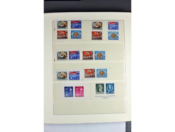 1953/90, überkomplette postfrische Zusammendruck-Sammlung, dabei auch aus Blocks und Kleinbogen ab Marx gezähnt und geschnitt