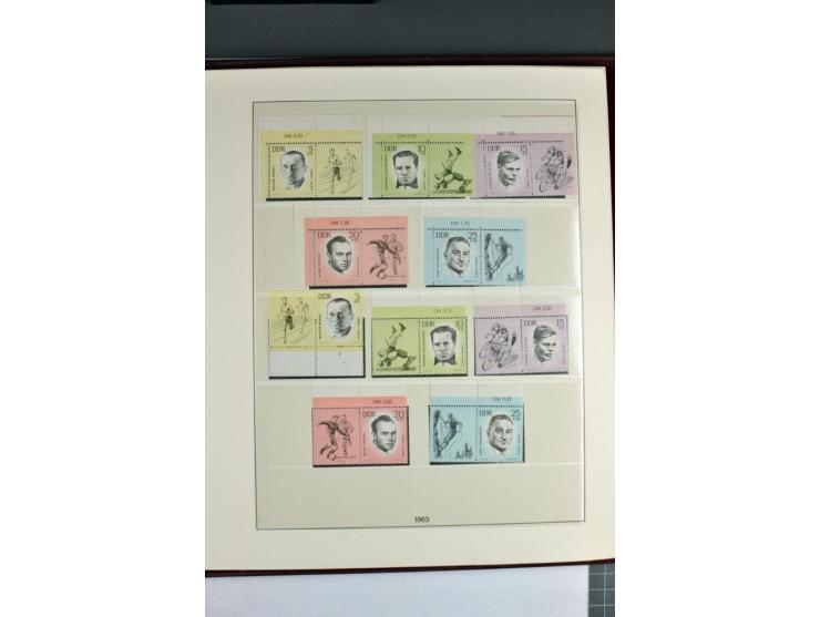 1953/90, überkomplette postfrische Zusammendruck-Sammlung, dabei auch aus Blocks und Kleinbogen ab Marx gezähnt und geschnitt