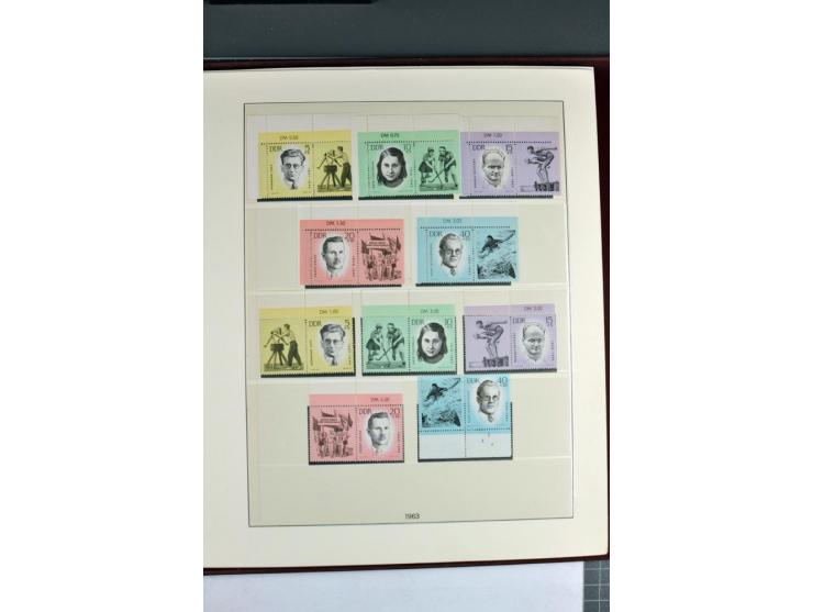 1953/90, überkomplette postfrische Zusammendruck-Sammlung, dabei auch aus Blocks und Kleinbogen ab Marx gezähnt und geschnitt