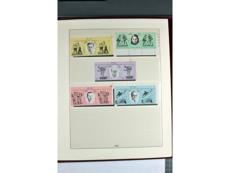 1953/90, überkomplette postfrische Zusammendruck-Sammlung, dabei auch aus Blocks und Kleinbogen ab Marx gezähnt und geschnitt