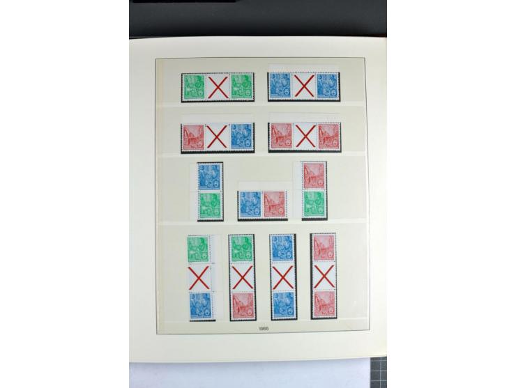 1953/90, überkomplette postfrische Zusammendruck-Sammlung, dabei auch aus Blocks und Kleinbogen ab Marx gezähnt und geschnitt