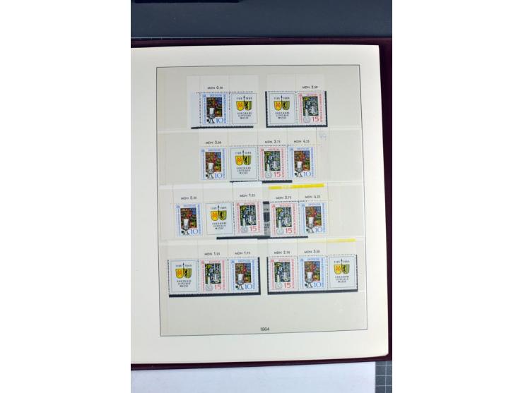 1953/90, überkomplette postfrische Zusammendruck-Sammlung, dabei auch aus Blocks und Kleinbogen ab Marx gezähnt und geschnitt
