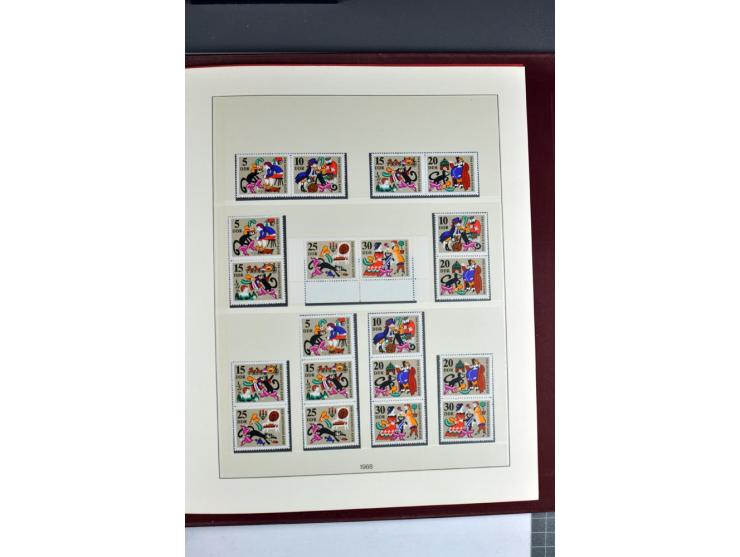1953/90, überkomplette postfrische Zusammendruck-Sammlung, dabei auch aus Blocks und Kleinbogen ab Marx gezähnt und geschnitt