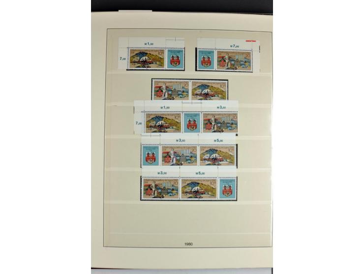 1953/90, überkomplette postfrische Zusammendruck-Sammlung, dabei auch aus Blocks und Kleinbogen ab Marx gezähnt und geschnitt