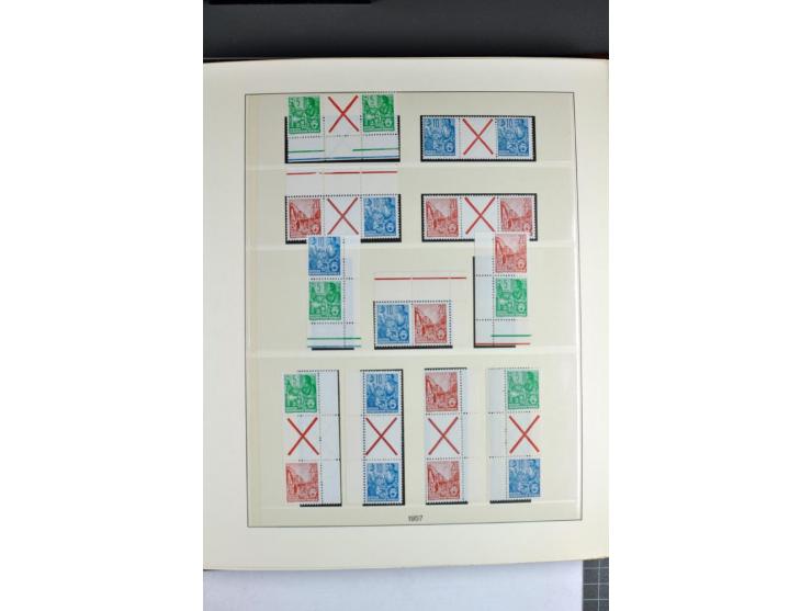 1953/90, überkomplette postfrische Zusammendruck-Sammlung, dabei auch aus Blocks und Kleinbogen ab Marx gezähnt und geschnitt