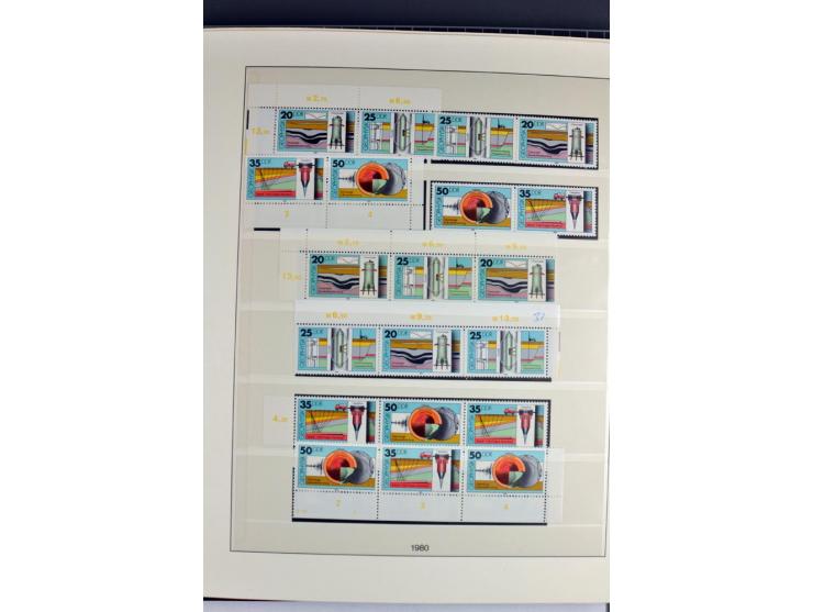 1953/90, überkomplette postfrische Zusammendruck-Sammlung, dabei auch aus Blocks und Kleinbogen ab Marx gezähnt und geschnitt