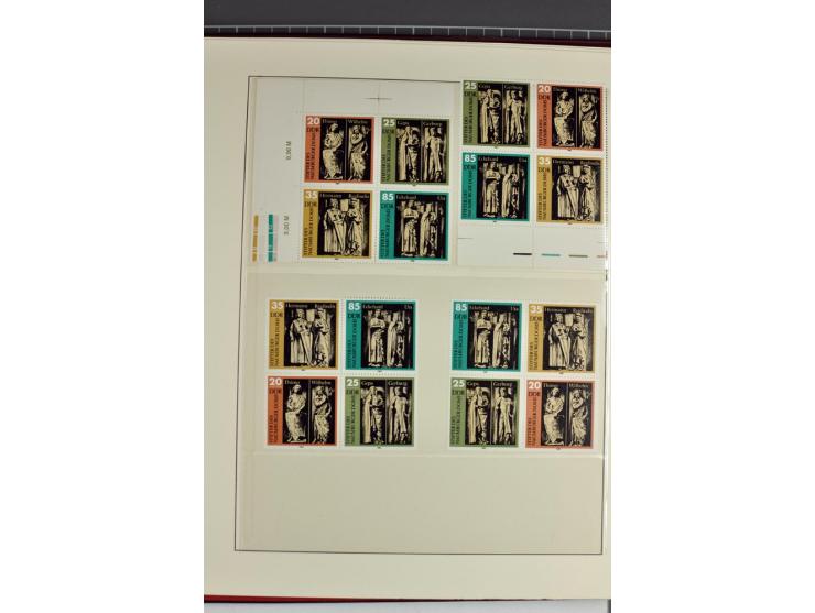 1953/90, überkomplette postfrische Zusammendruck-Sammlung, dabei auch aus Blocks und Kleinbogen ab Marx gezähnt und geschnitt