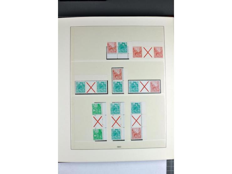 1953/90, überkomplette postfrische Zusammendruck-Sammlung, dabei auch aus Blocks und Kleinbogen ab Marx gezähnt und geschnitt