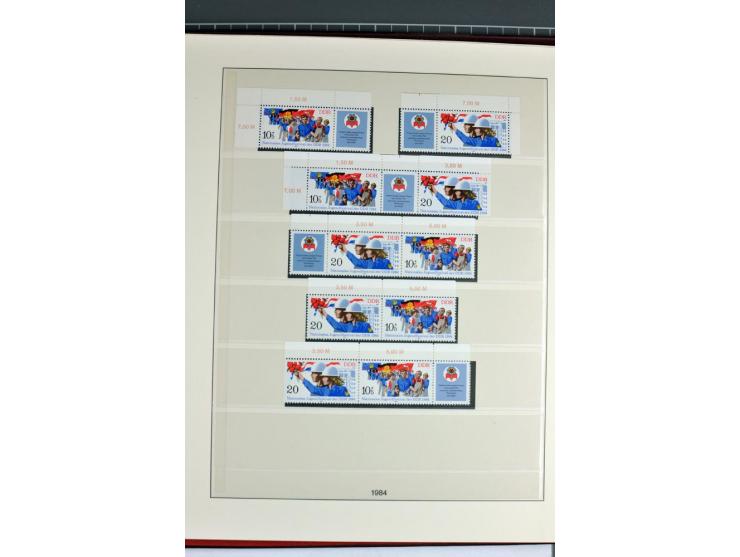 1953/90, überkomplette postfrische Zusammendruck-Sammlung, dabei auch aus Blocks und Kleinbogen ab Marx gezähnt und geschnitt