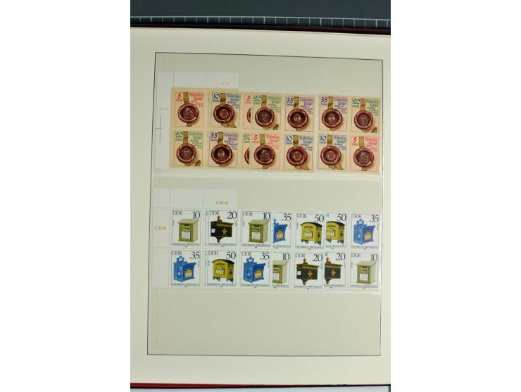 1953/90, überkomplette postfrische Zusammendruck-Sammlung, dabei auch aus Blocks und Kleinbogen ab Marx gezähnt und geschnitt