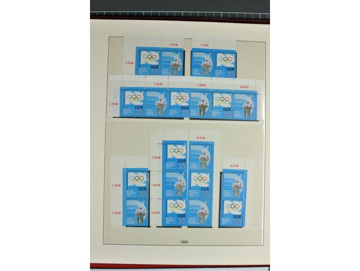 1953/90, überkomplette postfrische Zusammendruck-Sammlung, dabei auch aus Blocks und Kleinbogen ab Marx gezähnt und geschnitt