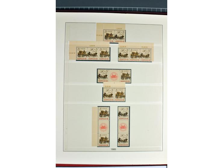 1953/90, überkomplette postfrische Zusammendruck-Sammlung, dabei auch aus Blocks und Kleinbogen ab Marx gezähnt und geschnitt