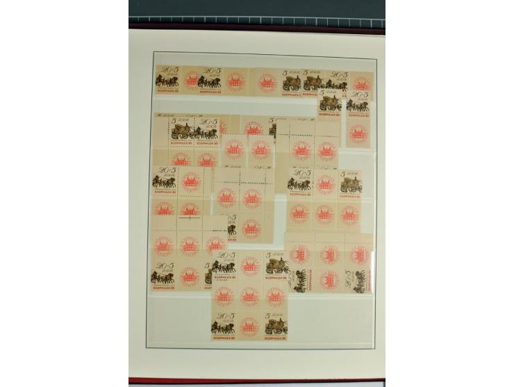 1953/90, überkomplette postfrische Zusammendruck-Sammlung, dabei auch aus Blocks und Kleinbogen ab Marx gezähnt und geschnitt