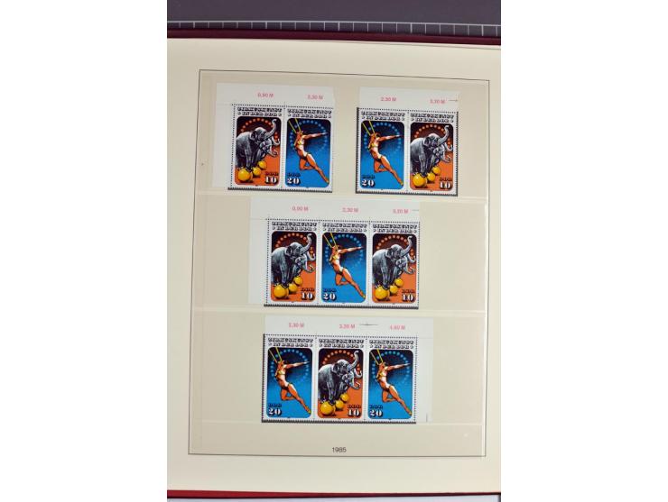 1953/90, überkomplette postfrische Zusammendruck-Sammlung, dabei auch aus Blocks und Kleinbogen ab Marx gezähnt und geschnitt