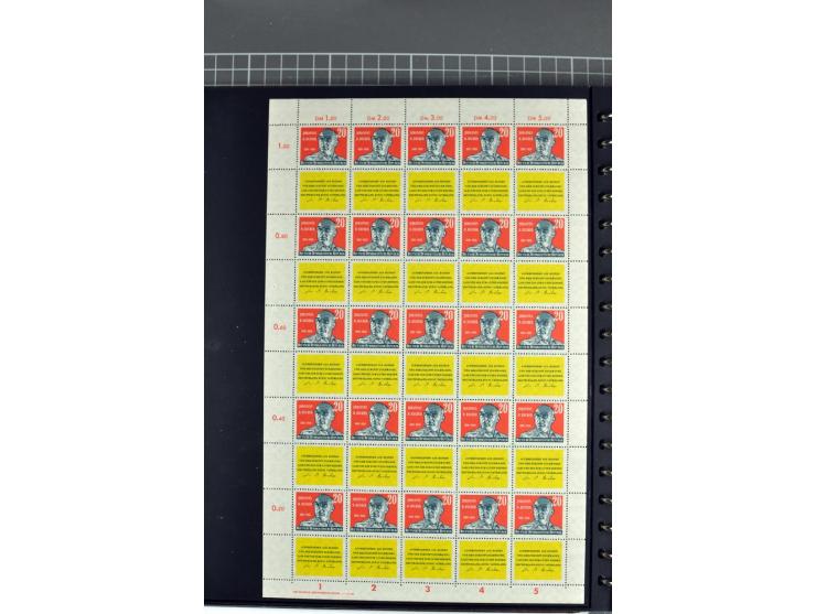 1959/90, umfangreiche postfrische Sammlung der Zusammendruck-Bogen nach Formnummern und Rand-Varianten spezialisiert, dabei D