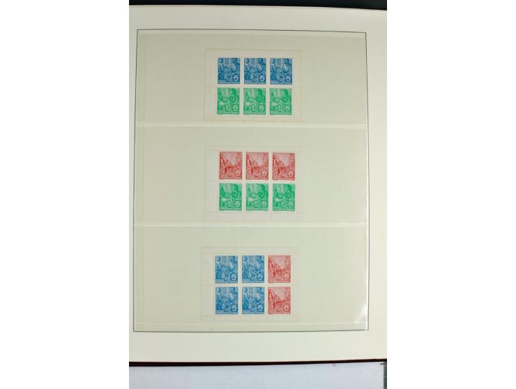 1955/90, postfrische Sammlung der Markenheftchenblätter 1-21 mit verschiedenen Zähnungs-Varianten und Plattenfehler, Aufstell