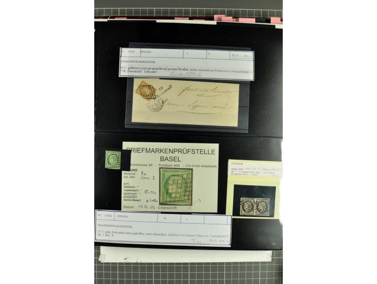 1849/1937, bis auf  1 Fr. vermilion und Ile de France in den Hauptnummern augenscheinlich überkpl. Sammlung mit einigen Brief