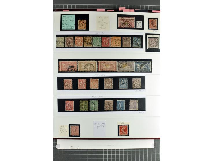 1849/1937, bis auf  1 Fr. vermilion und Ile de France in den Hauptnummern augenscheinlich überkpl. Sammlung mit einigen Brief