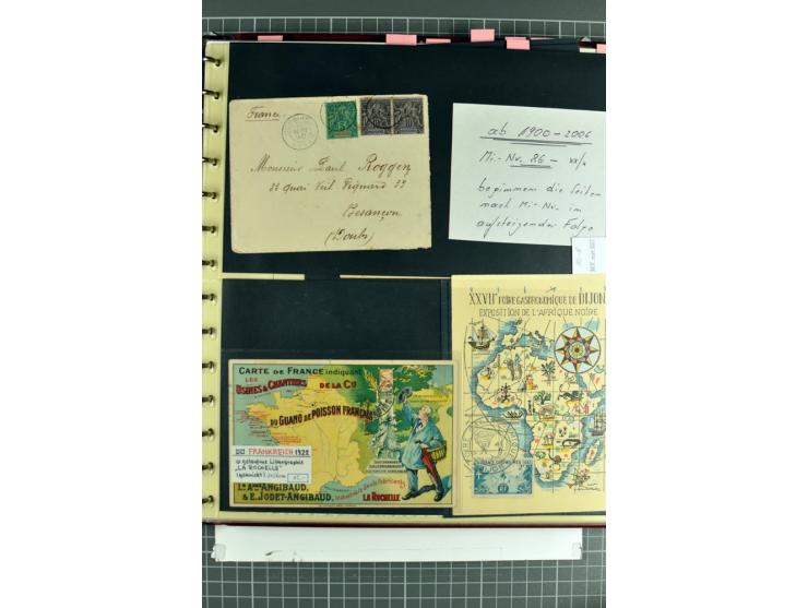 1849/1937, bis auf  1 Fr. vermilion und Ile de France in den Hauptnummern augenscheinlich überkpl. Sammlung mit einigen Brief
