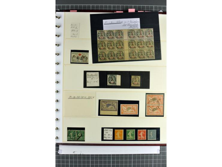 1849/1937, bis auf  1 Fr. vermilion und Ile de France in den Hauptnummern augenscheinlich überkpl. Sammlung mit einigen Brief