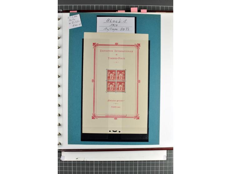 1849/1937, bis auf  1 Fr. vermilion und Ile de France in den Hauptnummern augenscheinlich überkpl. Sammlung mit einigen Brief