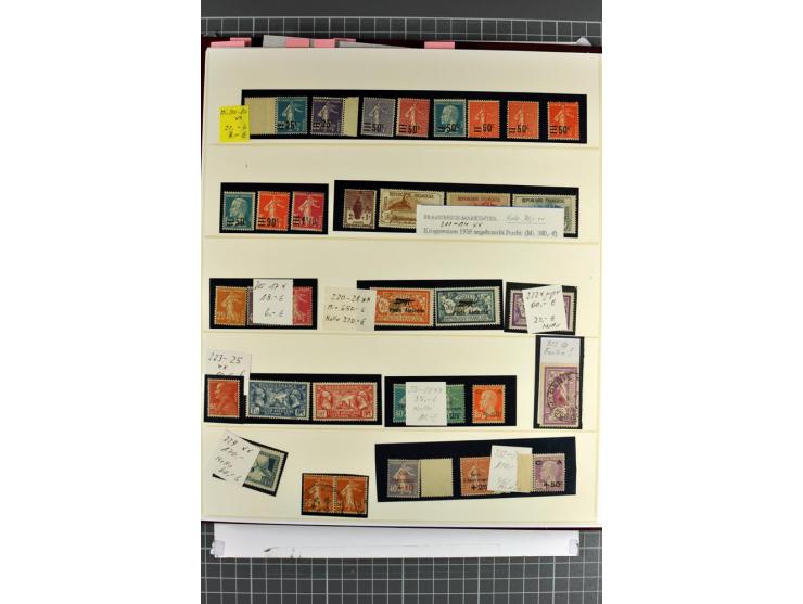 1849/1937, bis auf  1 Fr. vermilion und Ile de France in den Hauptnummern augenscheinlich überkpl. Sammlung mit einigen Brief