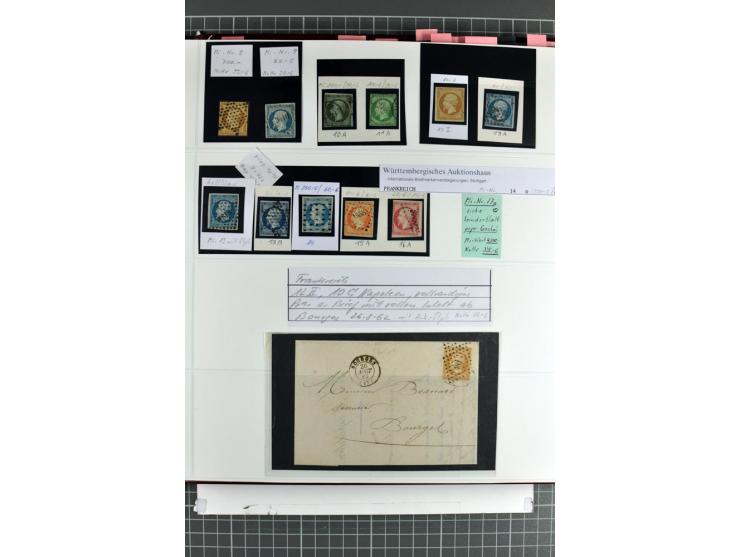 1849/1937, bis auf  1 Fr. vermilion und Ile de France in den Hauptnummern augenscheinlich überkpl. Sammlung mit einigen Brief
