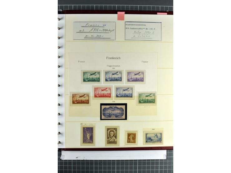 1849/1937, bis auf  1 Fr. vermilion und Ile de France in den Hauptnummern augenscheinlich überkpl. Sammlung mit einigen Brief