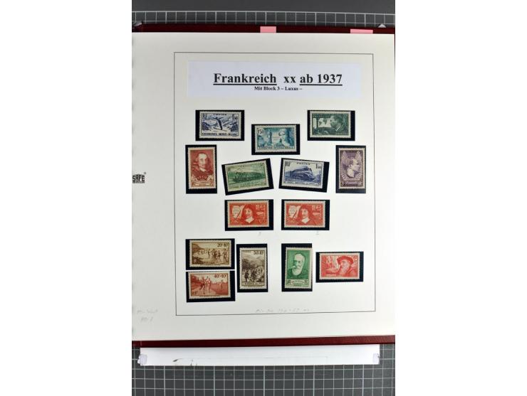 1849/1937, bis auf  1 Fr. vermilion und Ile de France in den Hauptnummern augenscheinlich überkpl. Sammlung mit einigen Brief