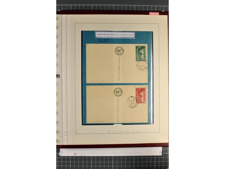 1849/1937, bis auf  1 Fr. vermilion und Ile de France in den Hauptnummern augenscheinlich überkpl. Sammlung mit einigen Brief