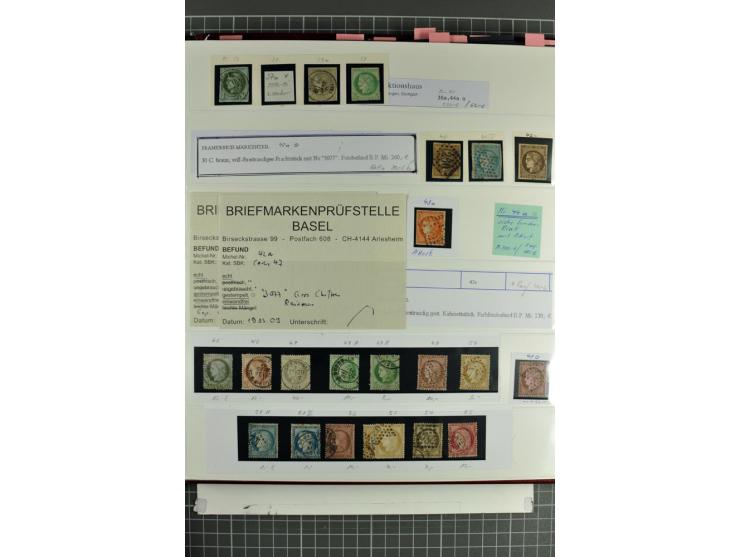 1849/1937, bis auf  1 Fr. vermilion und Ile de France in den Hauptnummern augenscheinlich überkpl. Sammlung mit einigen Brief
