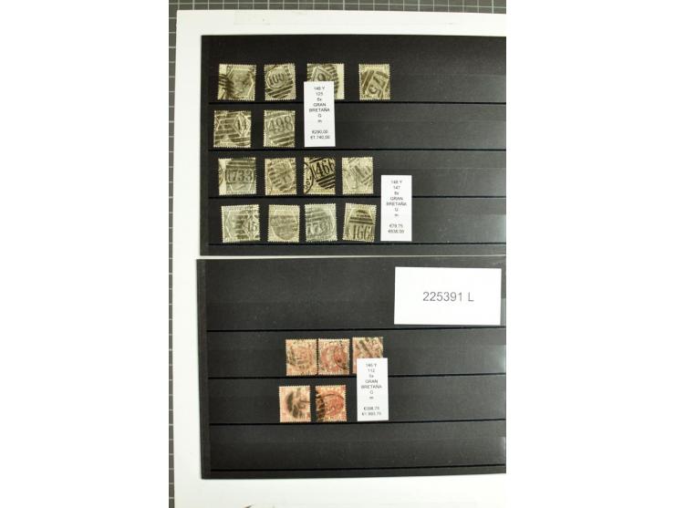 1860/1910, gestempelter Lagerbestand von knapp 8000 gestempelten Werten, dabei viele bessere, auch hohe Shillingwerte