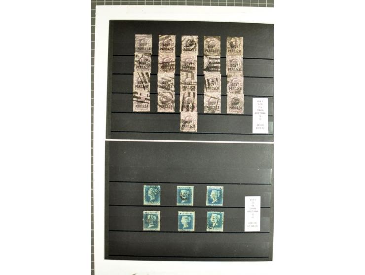 1860/1910, gestempelter Lagerbestand von knapp 8000 gestempelten Werten, dabei viele bessere, auch hohe Shillingwerte